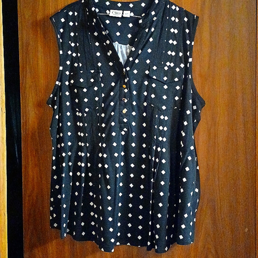 Cato Brand, 22/24, sleeveless top, black/white